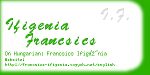 ifigenia francsics business card